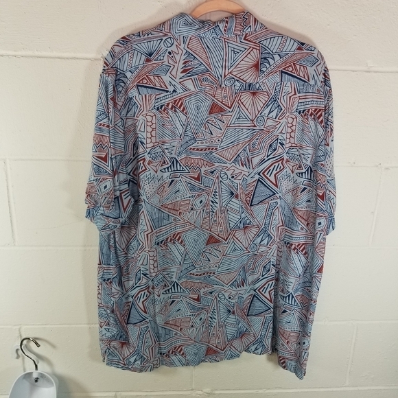 The Hawaiian Shirt by Rowdy Gentleman red blue print - Picture 6 of 7